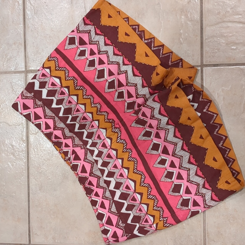 Ann Taylor Loft Marisa Shorts Beaded Pink Orange Aztec Size 4